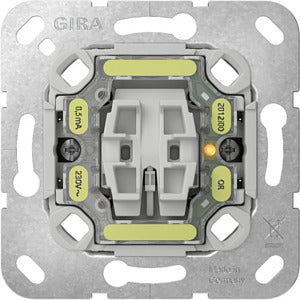 GIRA 311600 Einsatz Wipp-Kontrollschalter 10 AX 250 V~ mit orangem LED-Beleuchtungselement 230 V~ Universal-Aus-Wechselschalter