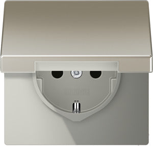 JUNG ES1520KL SCHUKO®-Steckdose 16 A 250 V ~ mit Klappdeckel Serie LS Edelstahl