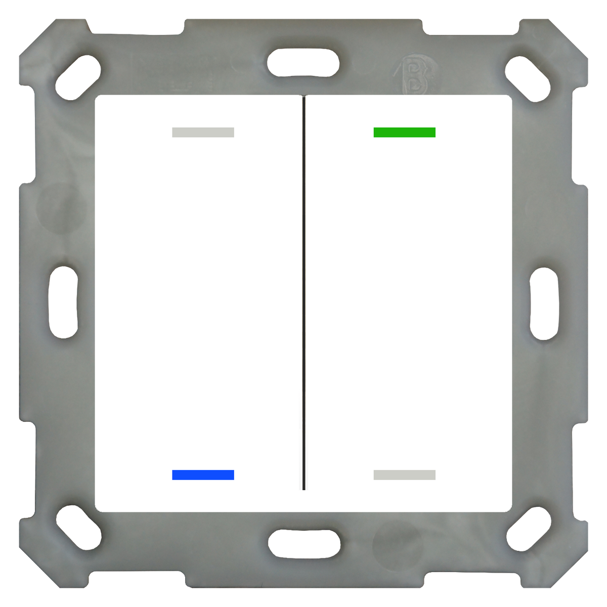 MDT Taster Light 55 2-fach, RGBW, mit Temperatursensor, Reinweiß glänzend, Neutral