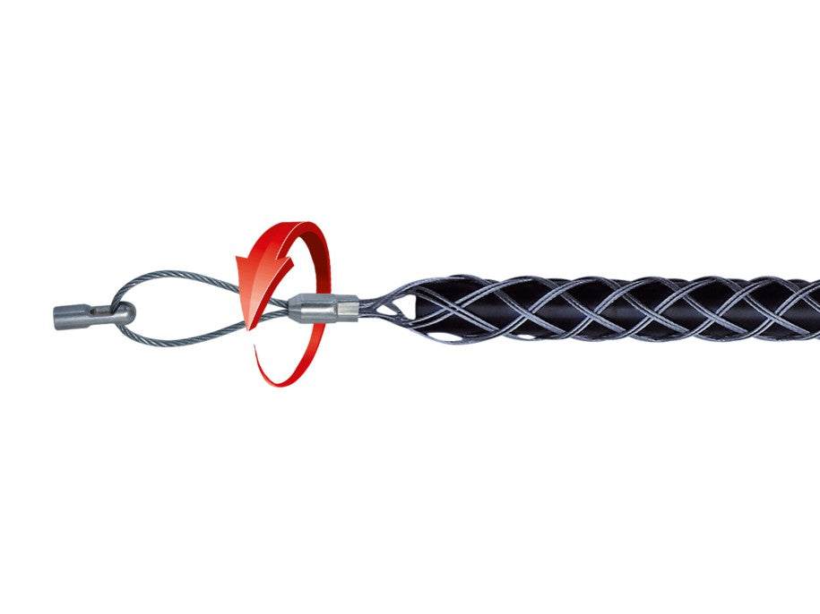 RUNPOTEC 20269 Kabelziehstrumpf mit Schlaufe und Gewinde für Kabel Ø 25-31mm